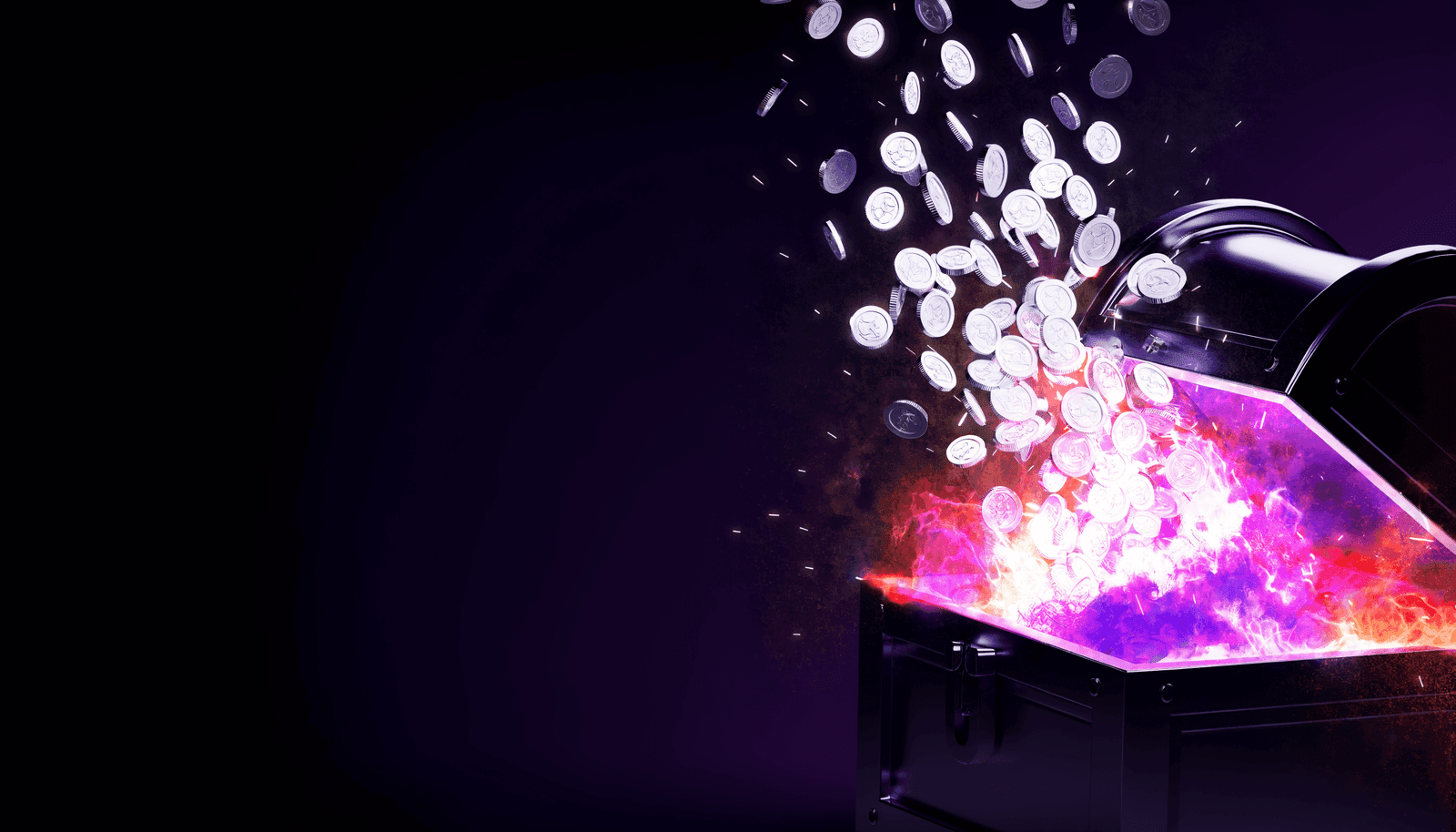 Glowing treasure chest full of prizes