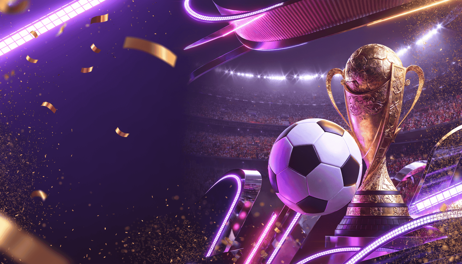 World Cup 2026 trophy and stadium
